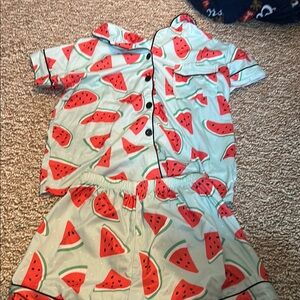 Watermelon Print Pajama Set